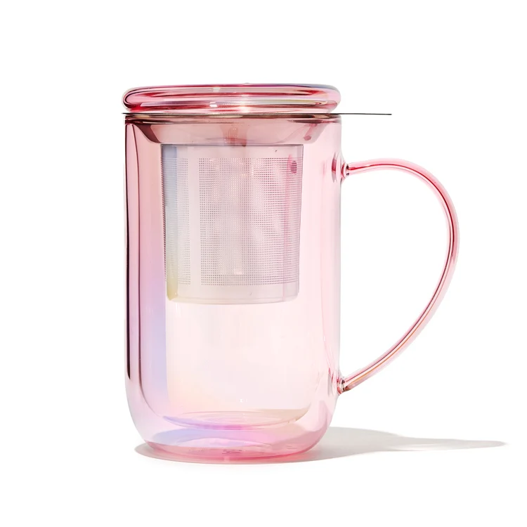DAVIDsTEA Iridescent Pink Double Walled Glass Nordic Mug — SKU SB-FB6799-908183E819CCEC Cup - Image 2