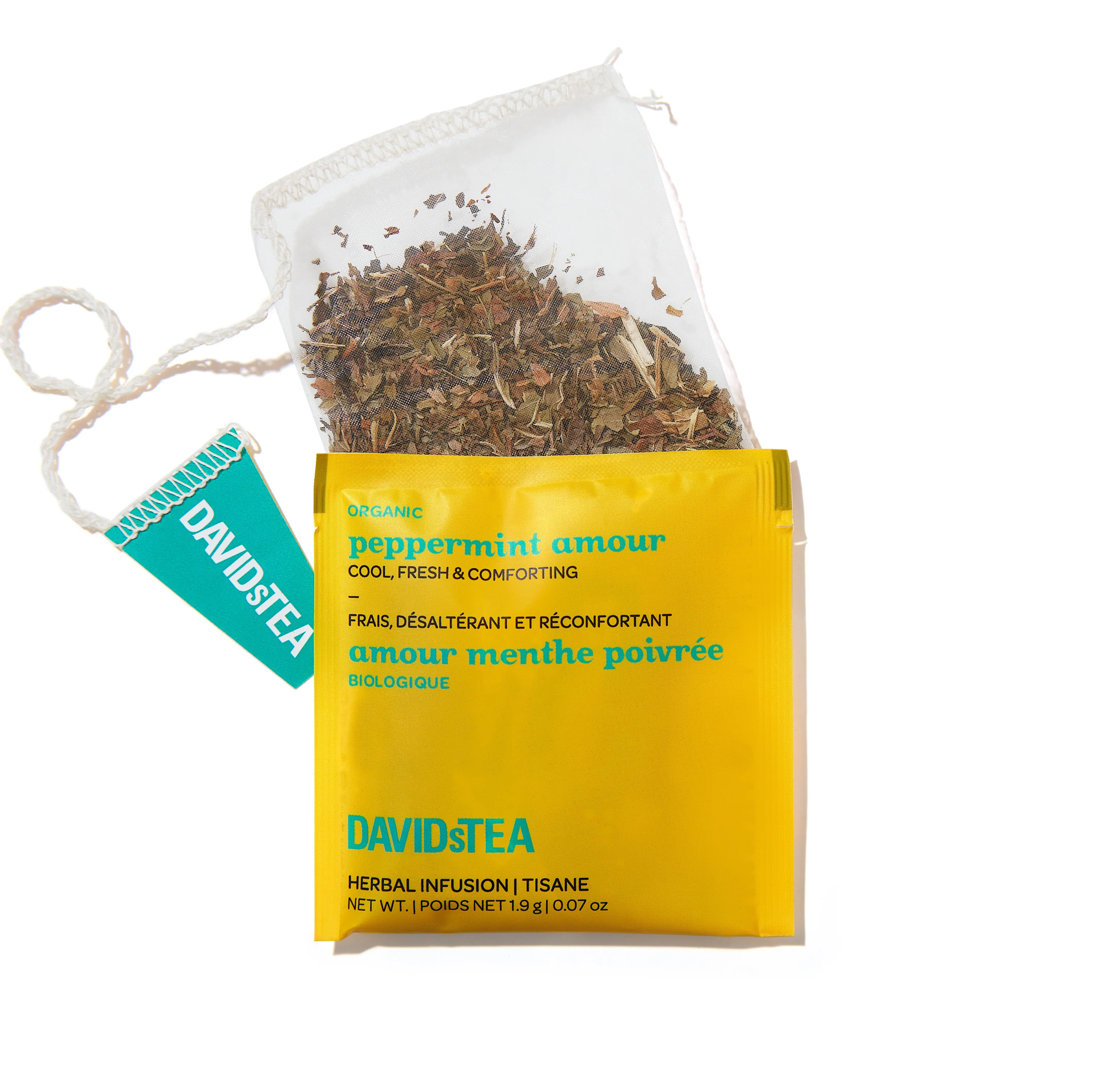 DAVIDsTEA Organic Peppermint Amour Tea Pack of 25 Sachets - Image 2