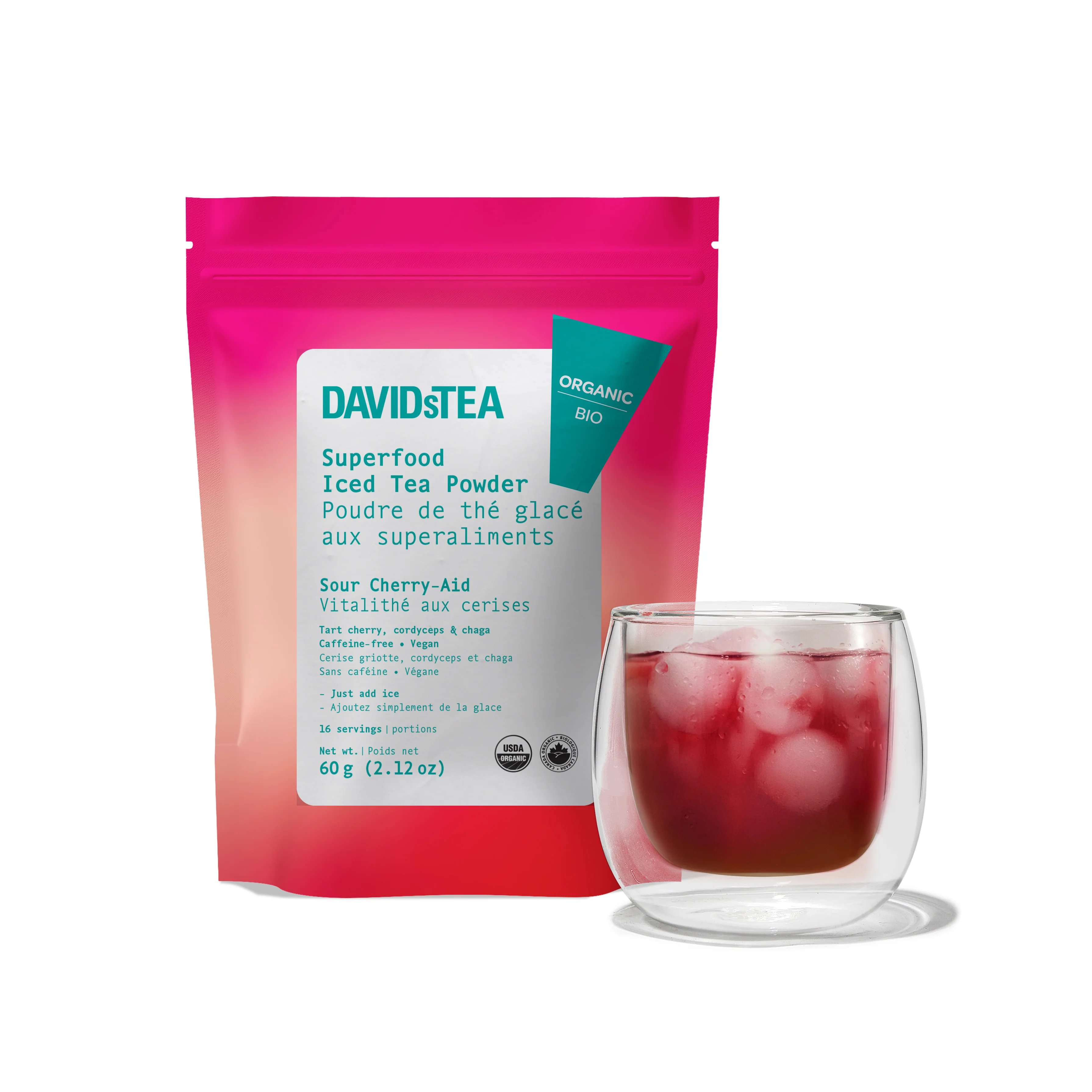 DAVIDsTEA Organic Sour Cherry-Aid Superfood Iced Tea Powder - Image 2