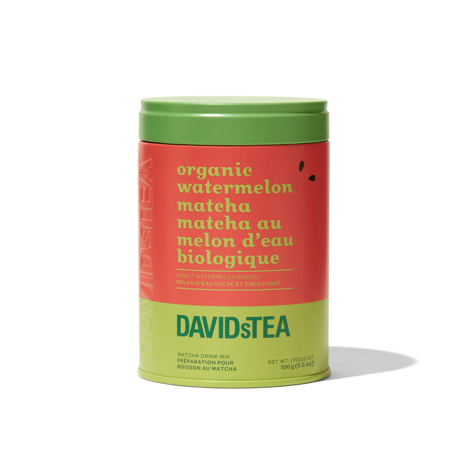 DAVIDsTEA Organic Watermelon Matcha Tea Printed Tin
