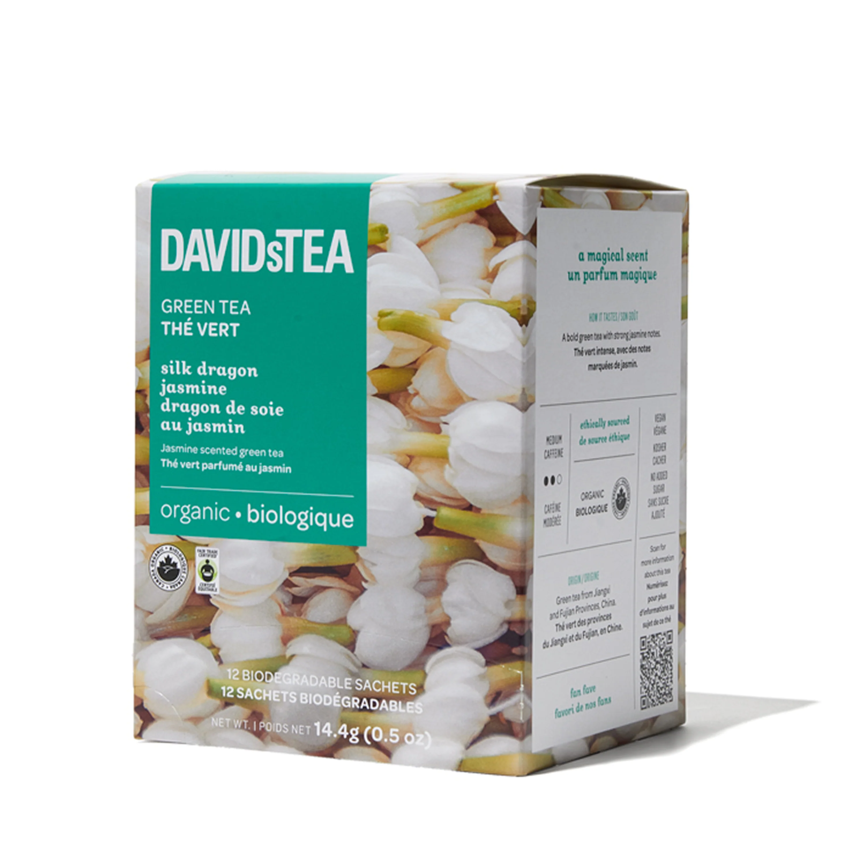 DAVIDsTEA Organic Silk Dragon Jasmine Tea Pack of 12 Sachets — SKU SB-FB6799-64BF9EB45A54D6 - Image 3