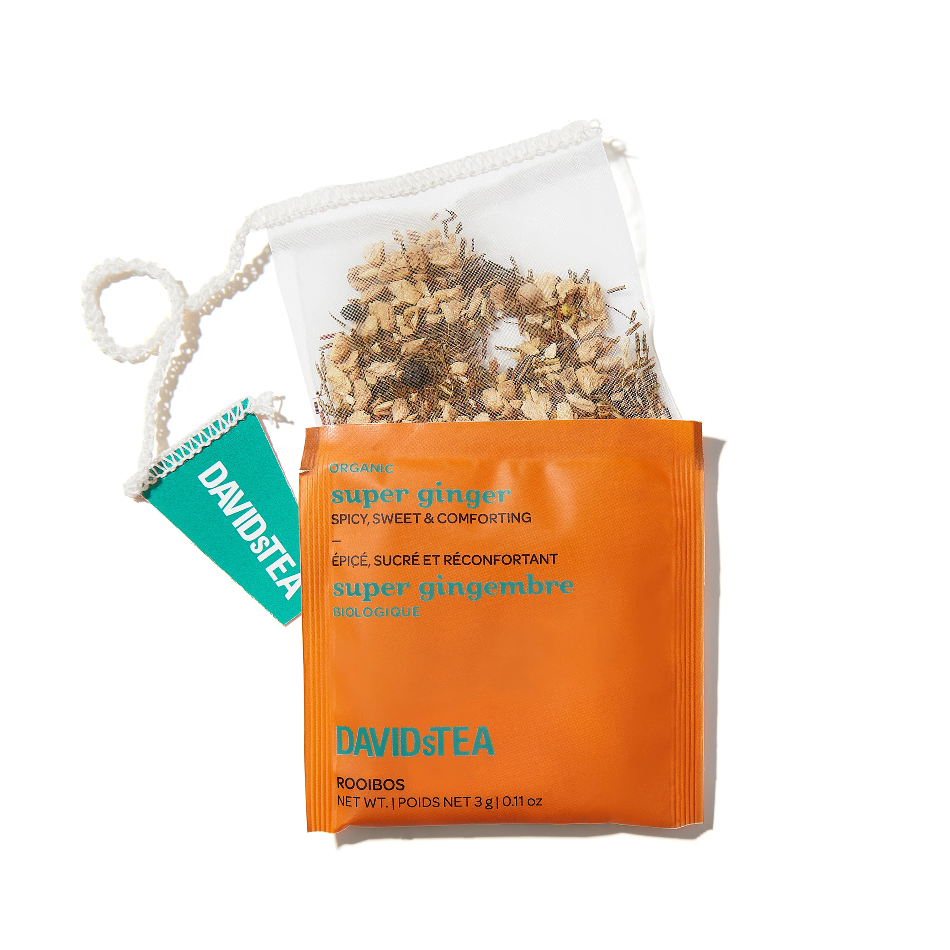 DAVIDsTEA Organic Super Ginger Tea Pack of 25 Sachets - Image 2