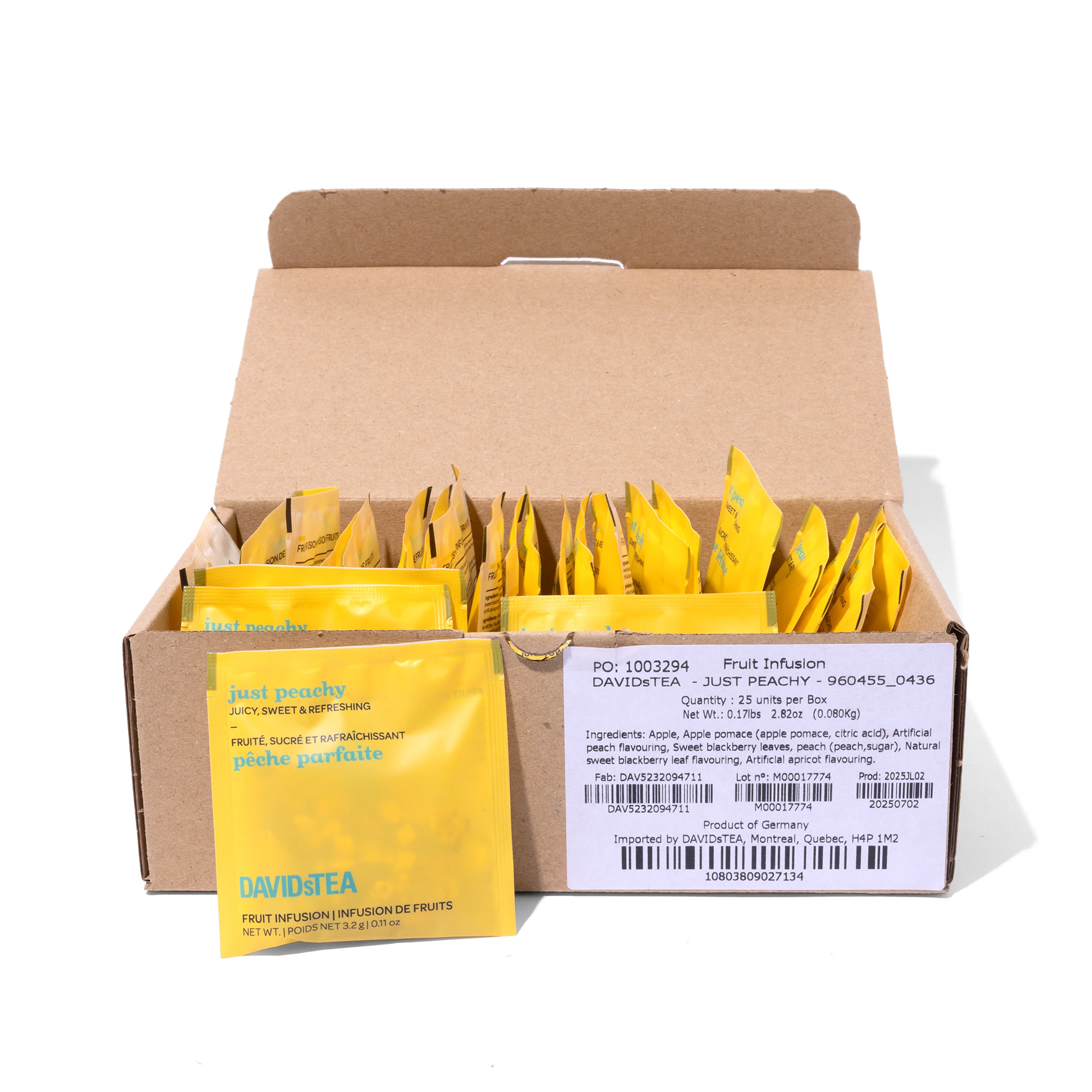 DAVIDsTEA Just Peachy Tea Pack of 25 Sachets - Image 3