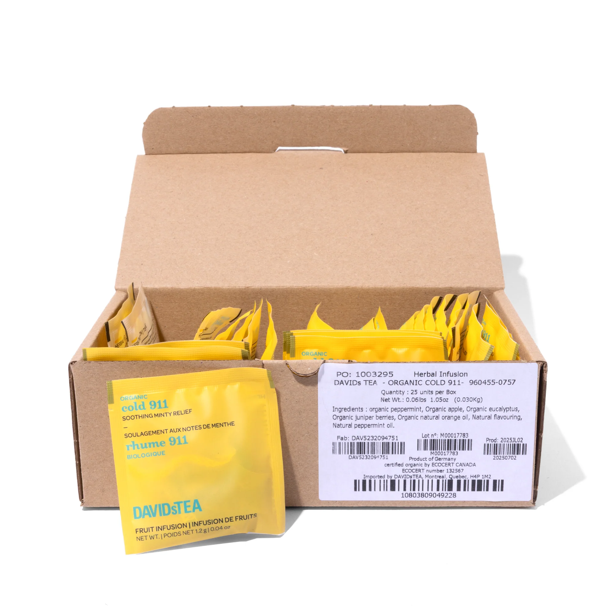 DAVIDsTEA Organic Cold 911 Tea Pack of 25 Sachets - Image 3